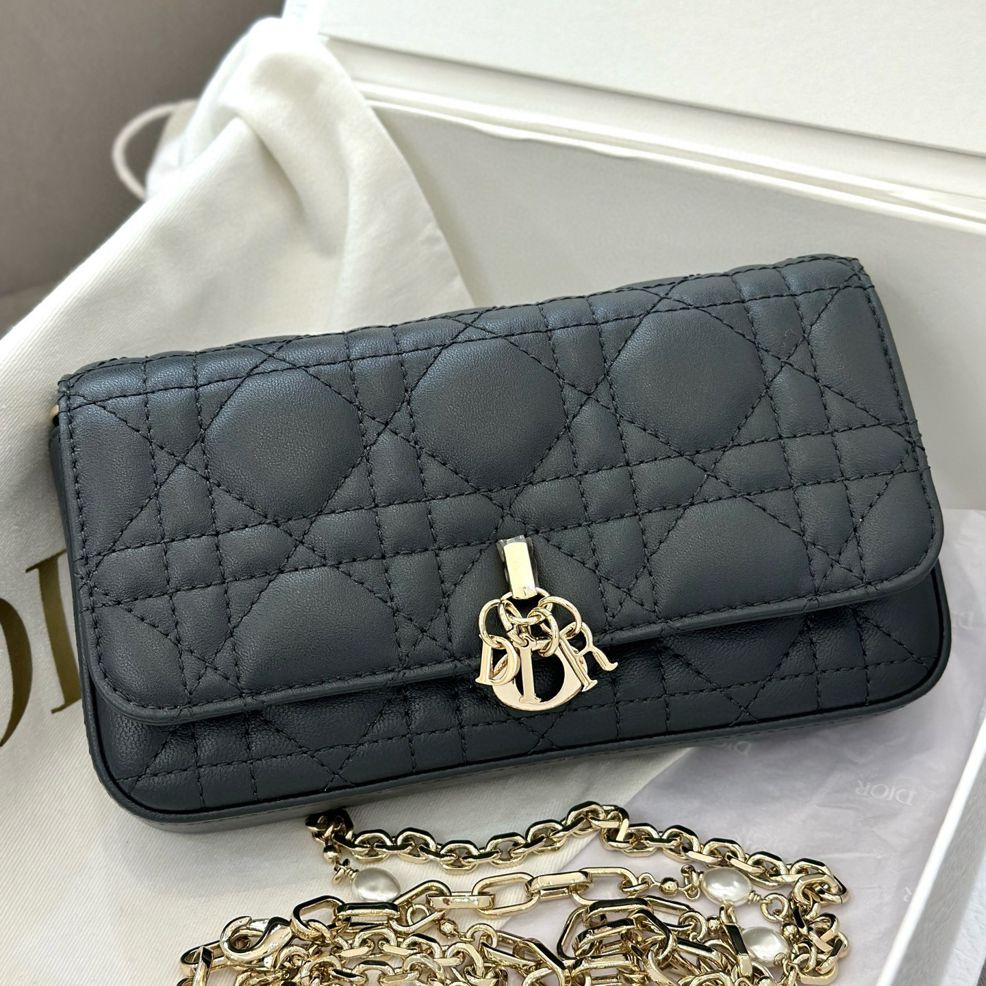 디올 Dior My Dior - Dior Talk Phone Pouch Blue 18cm