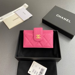 샤넬 Chanel 0342 Card Holder Rose red 10cm