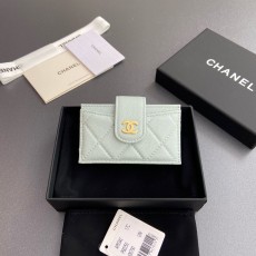 샤넬 Chanel 0342 Card Holder Light blue 10cm