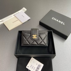 샤넬 Chanel 0342 Card Holder Black gold 10cm