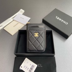 샤넬 Chanel 1650 Card Holder Black gold 7.5cm