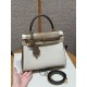에르메스 Hermes Kelly 25cm Swift 10 Craie and 18 Etoupe/gold