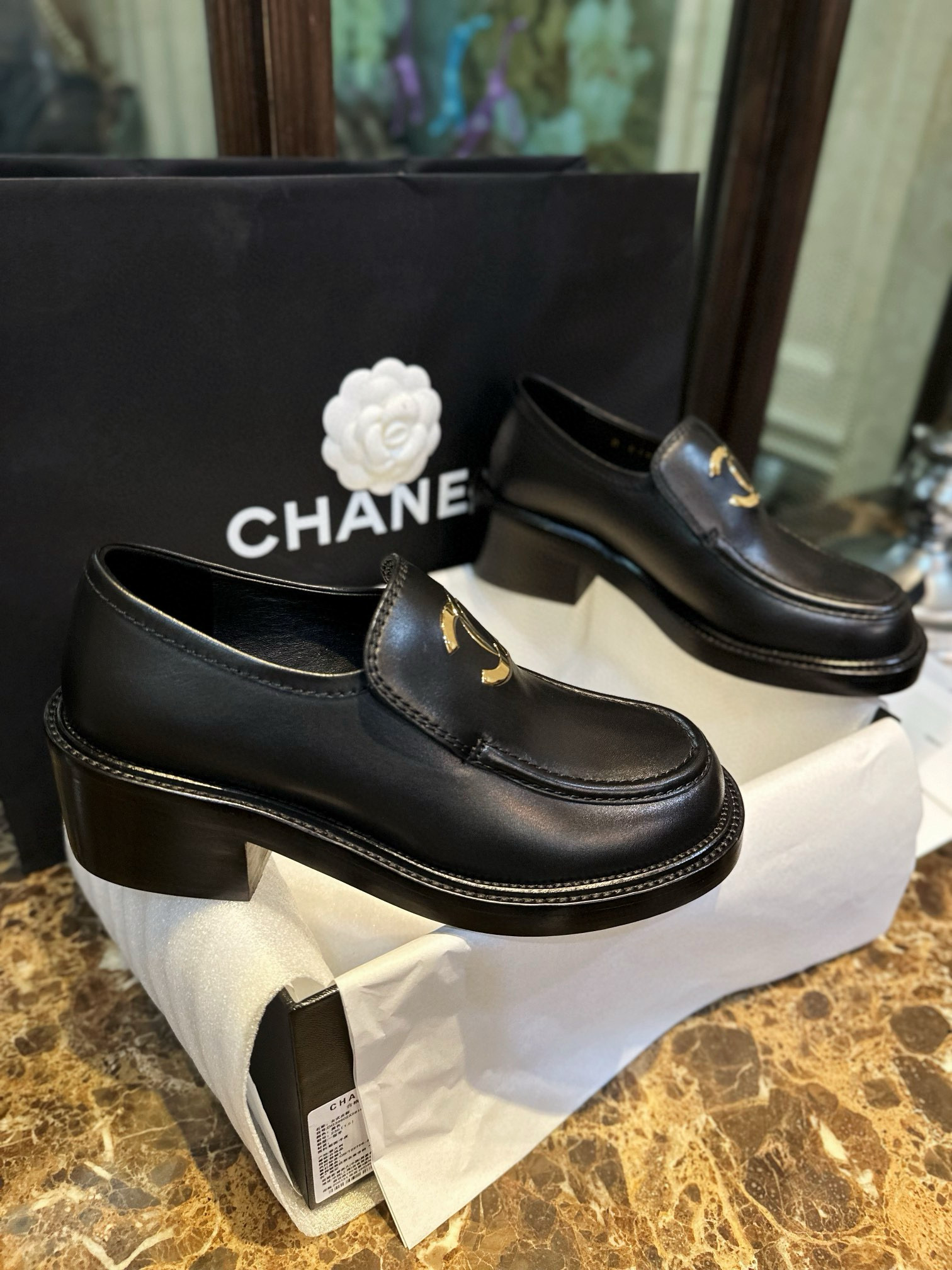 샤넬 CHANEL 22 K G39602 로퍼 Black