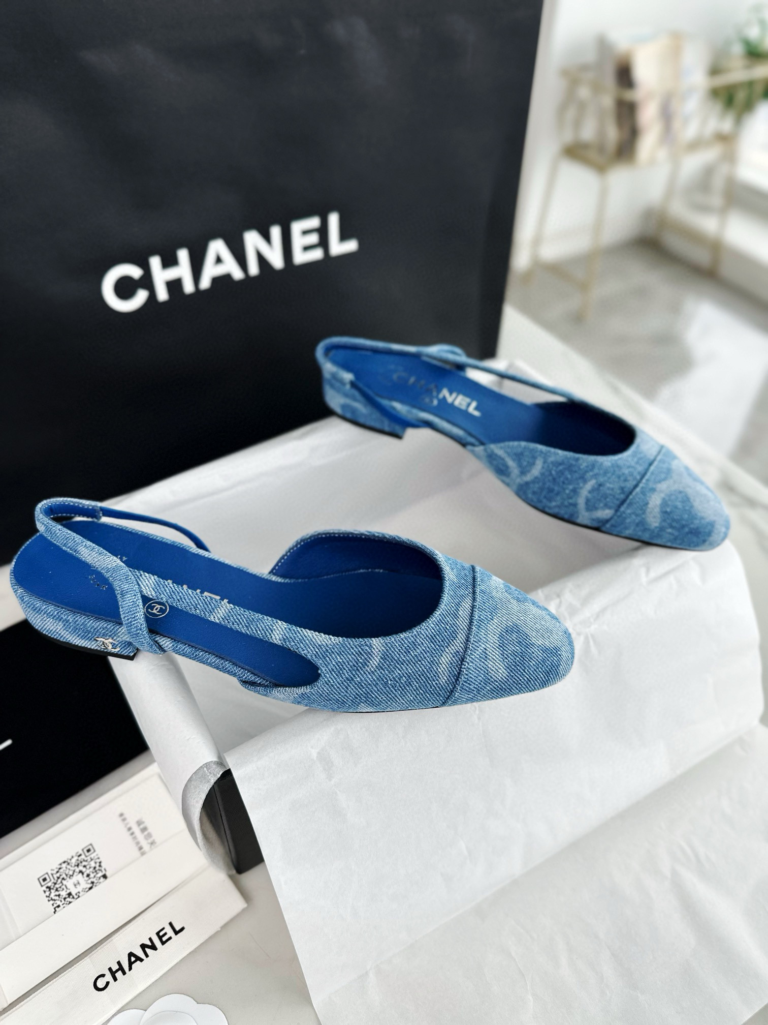 샤넬 CHANEL 24K G31319 Slingbacks 슬링 blue