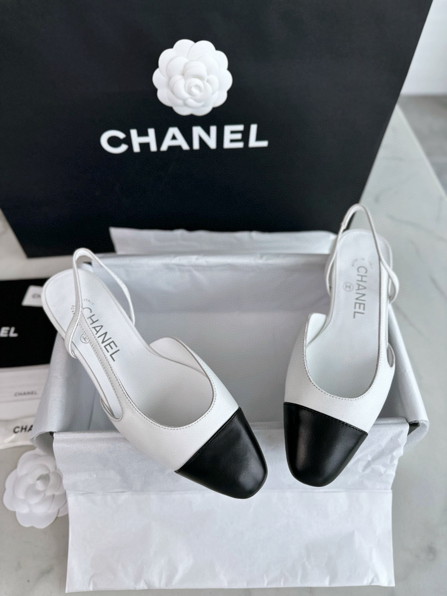 샤넬 CHANEL 24K G31319 Slingbacks 슬링 White