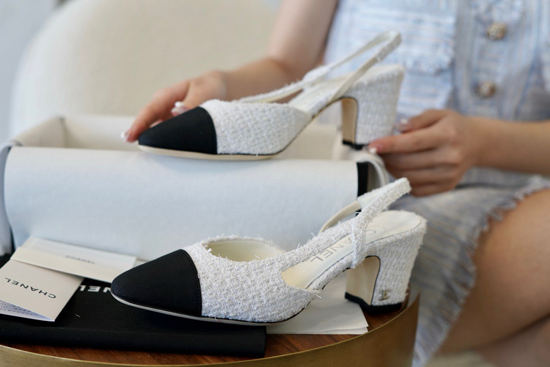 샤넬 CHANEL 25A G31318 Slingbacks 슬링 White