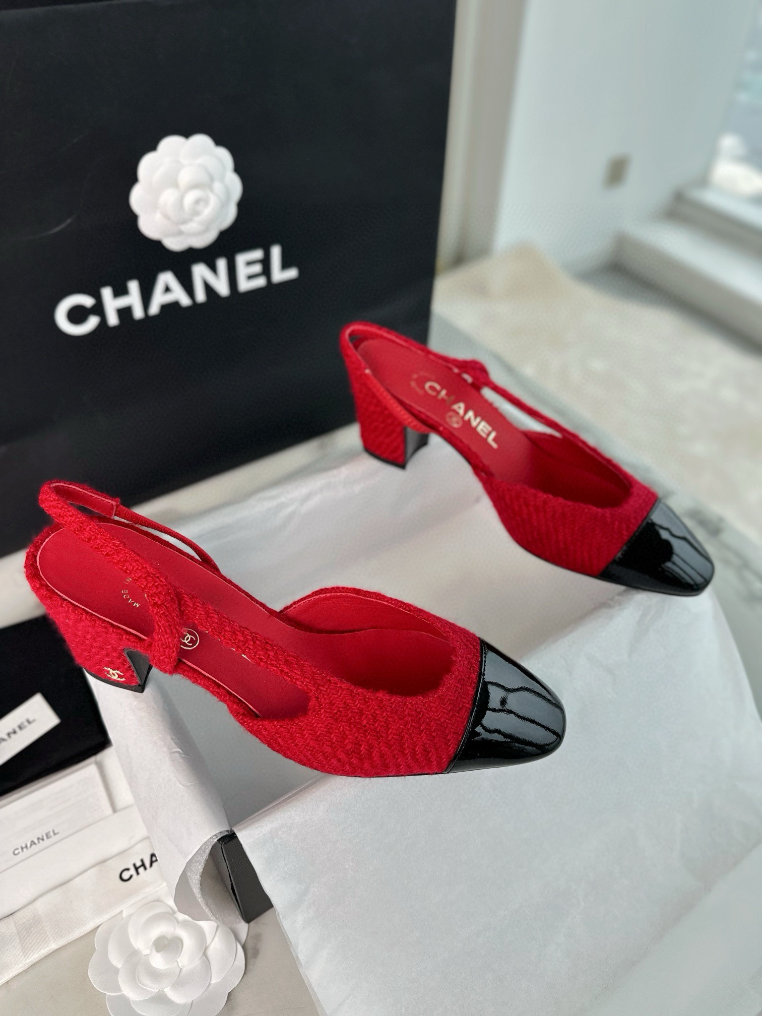 샤넬 CHANEL 25A G31318 Slingbacks 슬링 Red