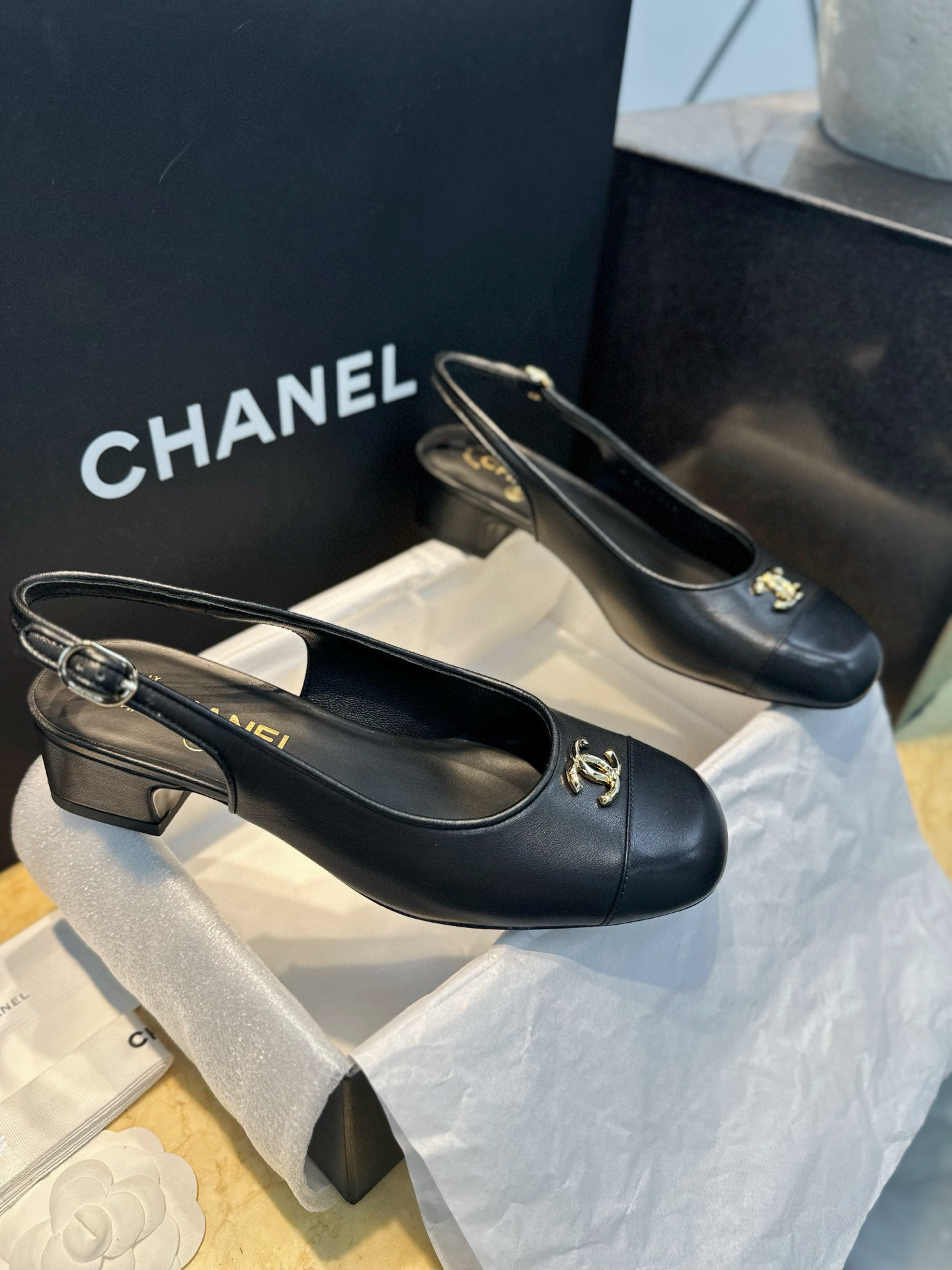 샤넬 CHANEL G45768 슬링백 Black