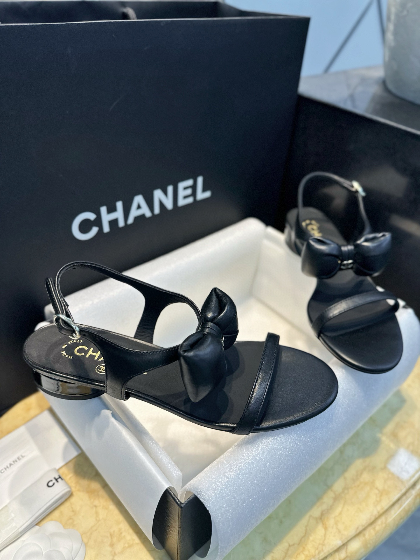 샤넬 CHANEL 25P G46193 샌들 Black