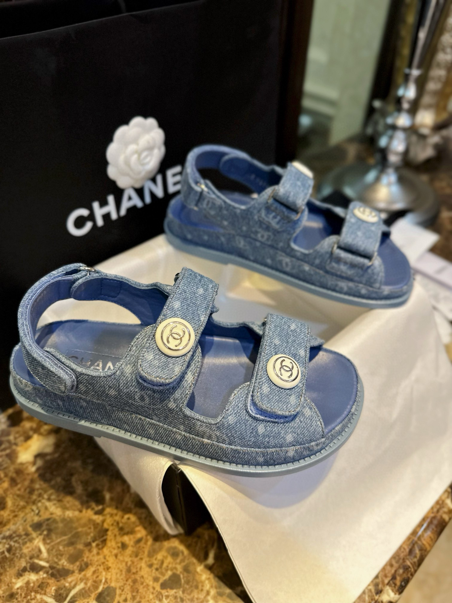 샤넬 CHANEL 23P G35927 샌들 Blue