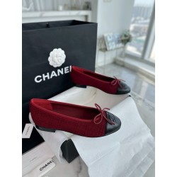 샤넬 CHANEL 24K G02819 플랫 Wine red