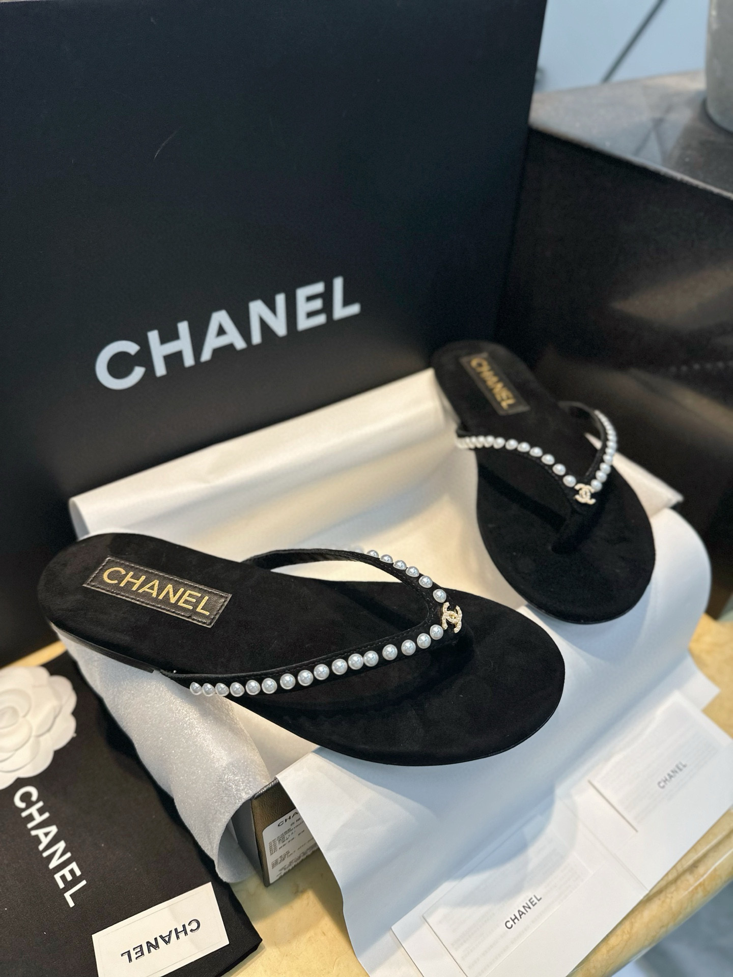 샤넬 CHANEL 25c G46205 슬리퍼 Black