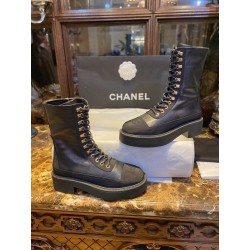 샤넬 CHANEL G38086 앵클 부츠 Black
