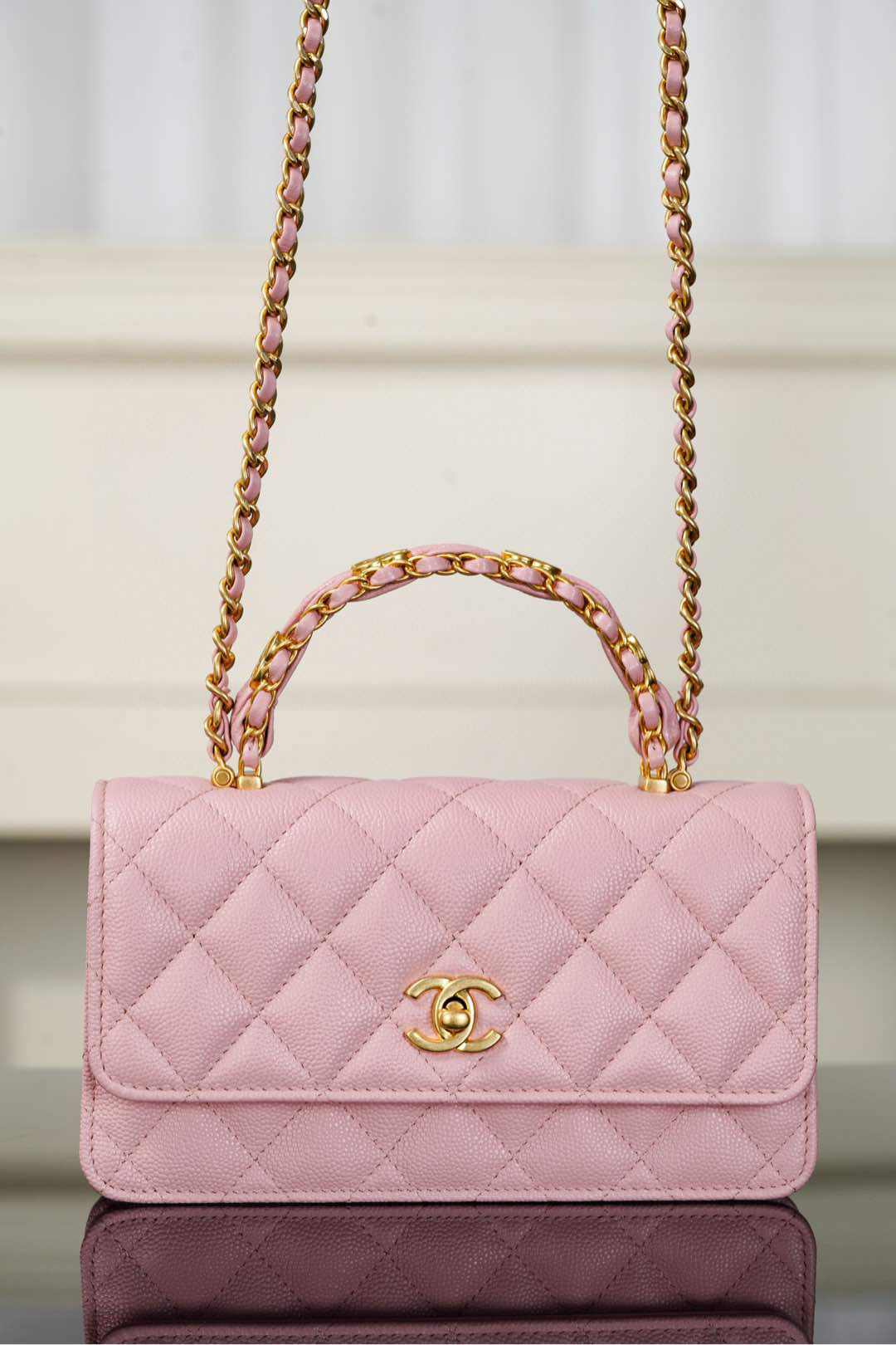 샤넬 Chanel 25B Wallet on Chain Pink 18.5cm