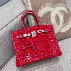 에르메스 Hermes Birkin 30cm France Hcp crocodile Niloticus 95 Braise/silver