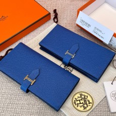 에르메스 Hermes Bearn wallet Soufflet Epsom 71 Blue France