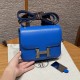 에르메스 Hermes Constance with mirror 19cm chèvre T7 Blue Hydra/silver