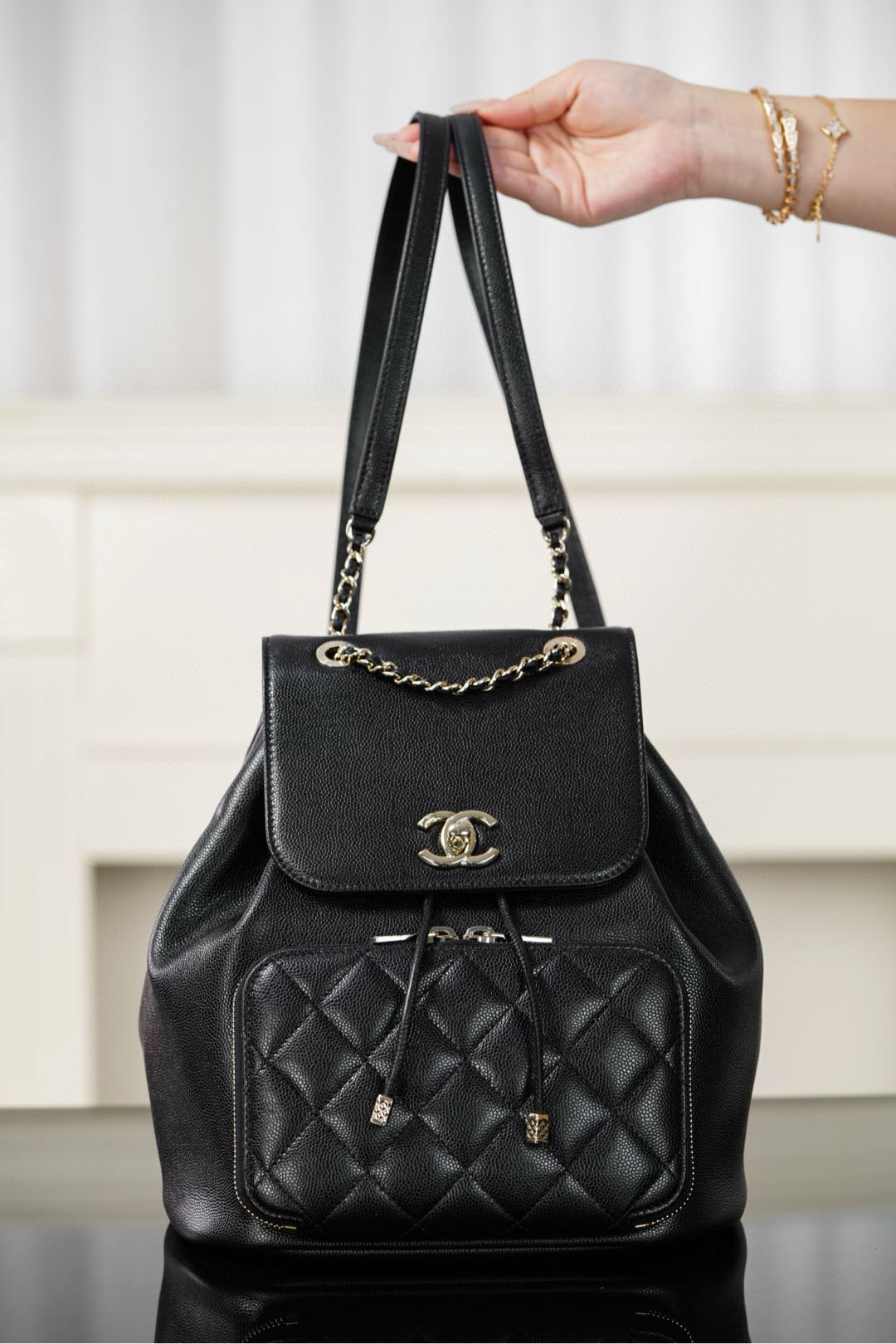 샤넬 Chanel 25B AS3530 Affinity Duma Backpack Black 25cm