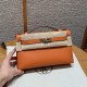 에르메스 Hermes Kelly Pochette 22cm Swift 93 Orange/gold