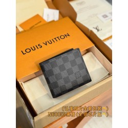 루이비통 Louis Vuitton N60053 Amerigo Wallet Damier Graphite Canvas 11.5CM