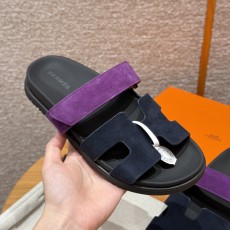 에르메스 Hermes 225 Chypre sandal chamois&Blue and Purple