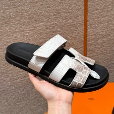 에르메스 Hermes 225 Chypre sandal Matte Alligator&01 Himalaya