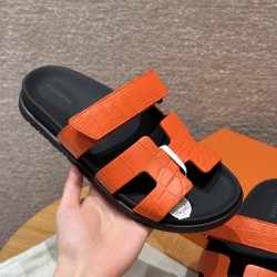 에르메스 Hermes 225 Chypre sandal Matte Alligator&93 Orange