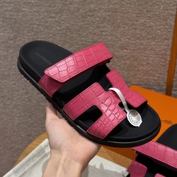 에르메스 Hermes 225 Chypre sandal Matte Alligator&E5 Rose red