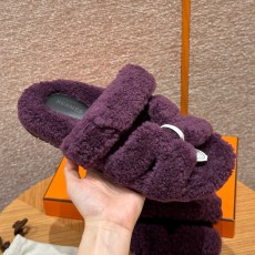 에르메스 Hermes 225 Chypre sandal Woolskin&59 Raisin