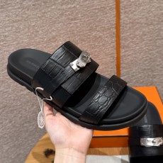 에르메스 Hermes 161 Jackson sandal Matte Alligator&89 Noir/silver