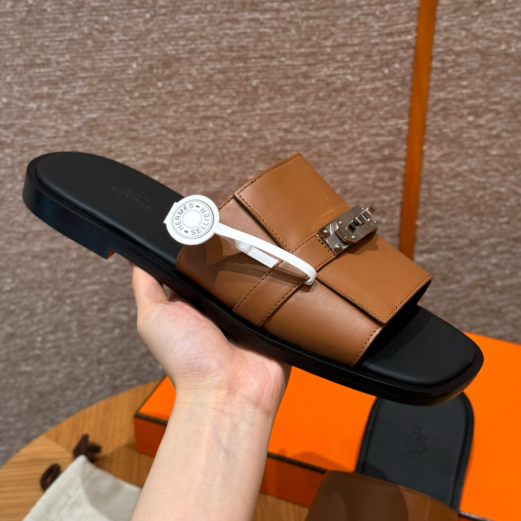 에르메스 Hermes 183 Gabriel sandal Buttermilk&37 Gold