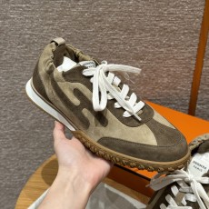에르메스 Hermes 617 Jet Sneakers Chamois&Brown-green