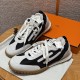 에르메스 Hermes 617 Jet Sneakers Deer Canvas&Black and White