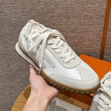 에르메스 Hermes 617 Jet Sneakers Deer skin goat skin&White
