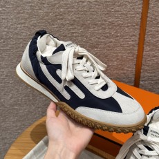 에르메스 Hermes 617 Jet Sneakers Deer&Navy blue and White
