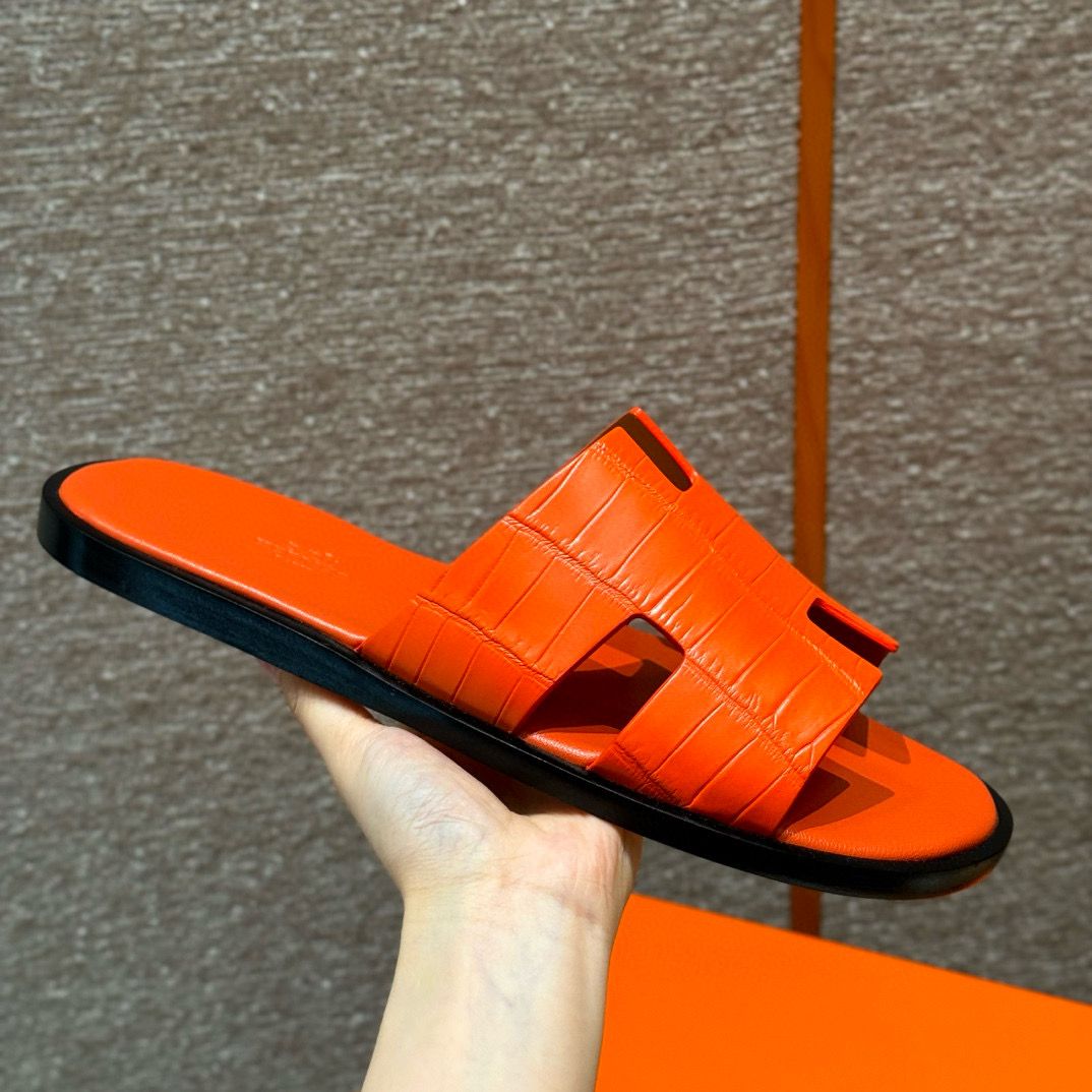 에르메스 Hermes 182 Izmir sandal Matte Alligator&93 Orange