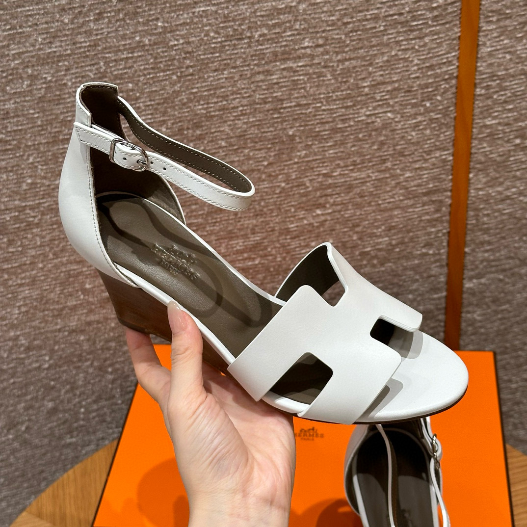 에르메스 Hermes 021 Legend sandal Calfskin&01 Blanc