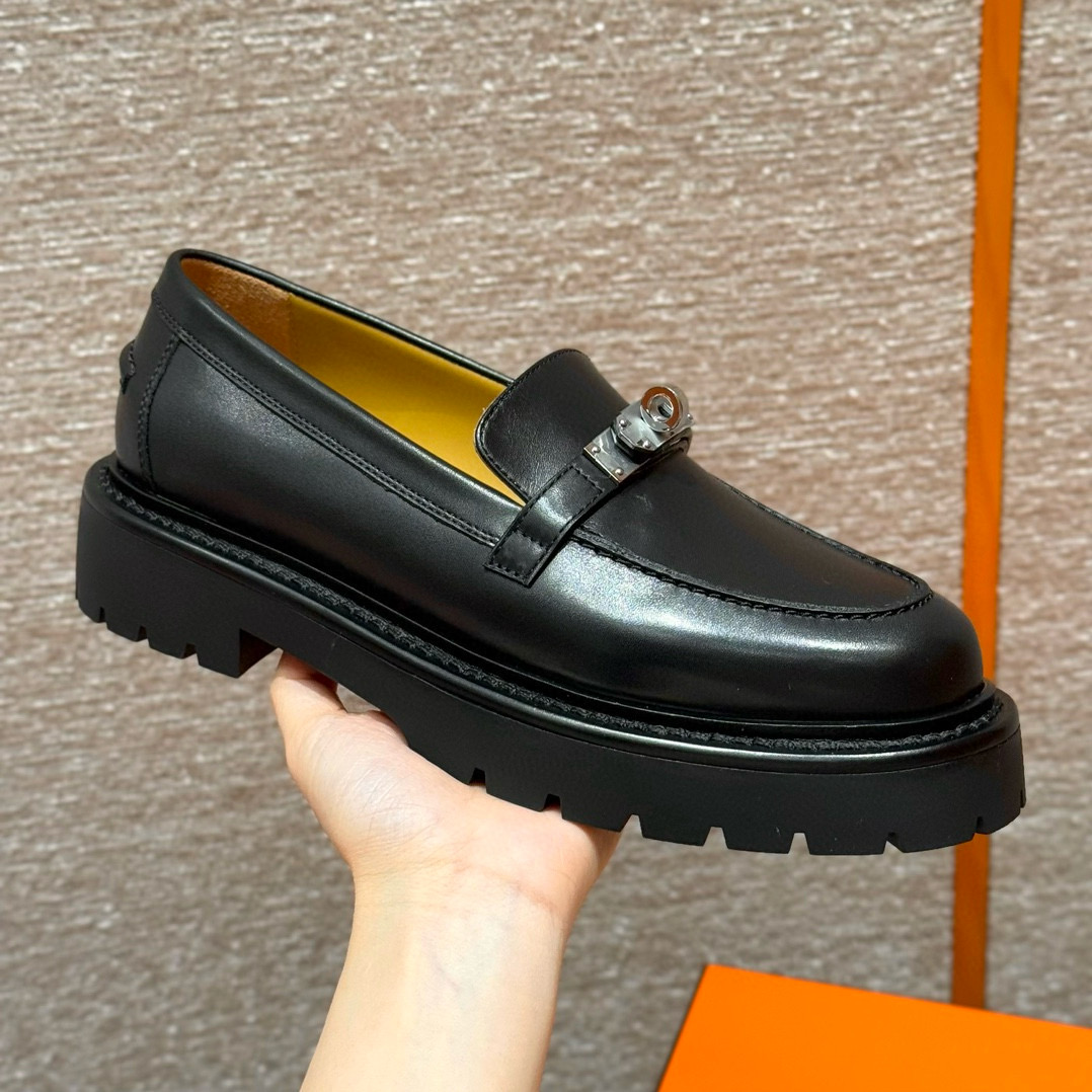 에르메스 Hermes 109 Icone loafer Swift and Calfskin&89 Noir