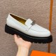 에르메스 Hermes 109 Icone loafer Swift&Blanc