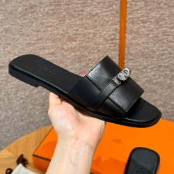 에르메스 Hermes 183 Giulia sandal Calfskin&89 Noir silver