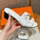 에르메스 Hermes 187 Gigi 50 sandal Calfskin&01 Blanc gold