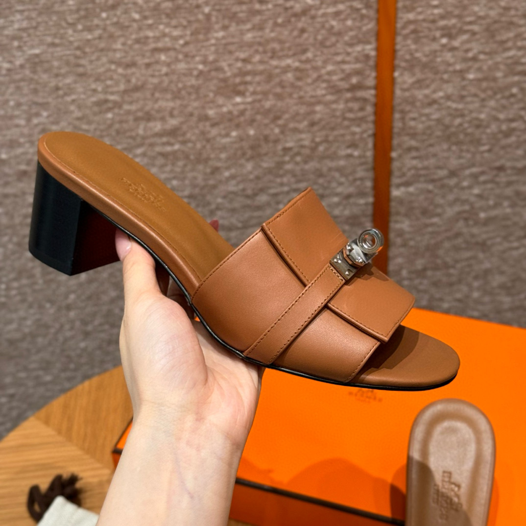 에르메스 Hermes 187 Gigi 50 sandal Calfskin&37 Gold