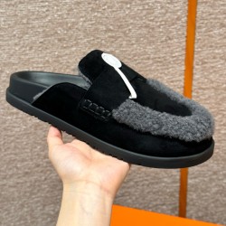에르메스 Hermes 190 Go mule Suede calf leather&89 Noir