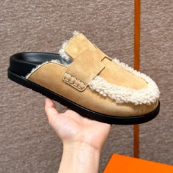 에르메스 Hermes 190 Go mule Suede calf leather&Cream-coloured