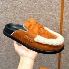 에르메스 Hermes 190 Go mule Suede calf leather&Natutel