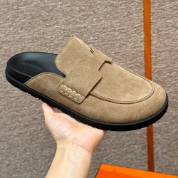 에르메스 Hermes 191 Go mule Suede calf leather&Beige Sable