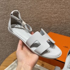 에르메스 Hermes 196 Santorini sandal Epsom&Blue Chacier
