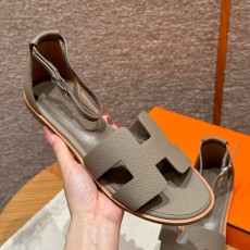 에르메스 Hermes 196 Santorini sandal Epsom&M8 Gris Asphalte