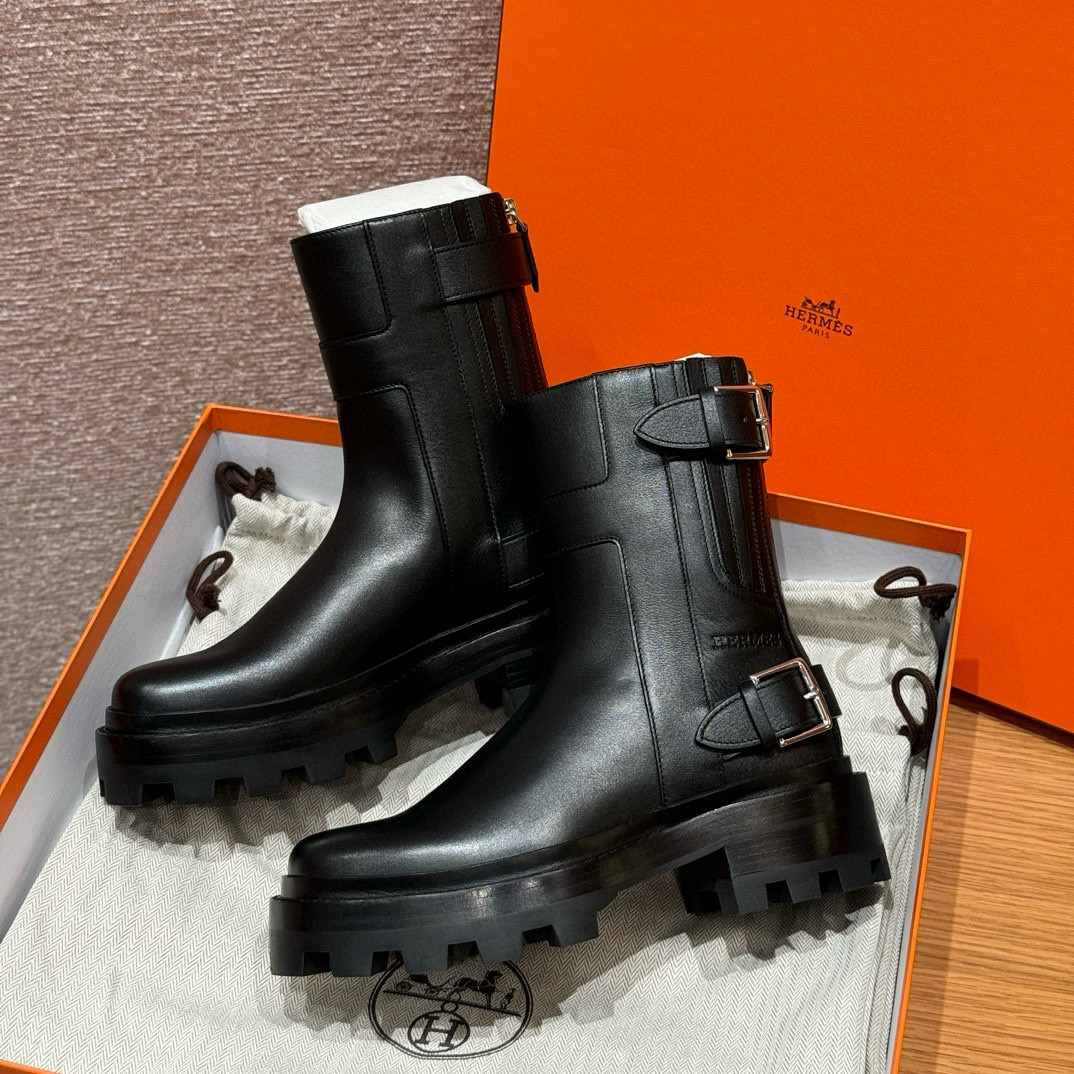 에르메스 Hermes 217 Jaimy Ankle Boot Calfskin&89 Noir