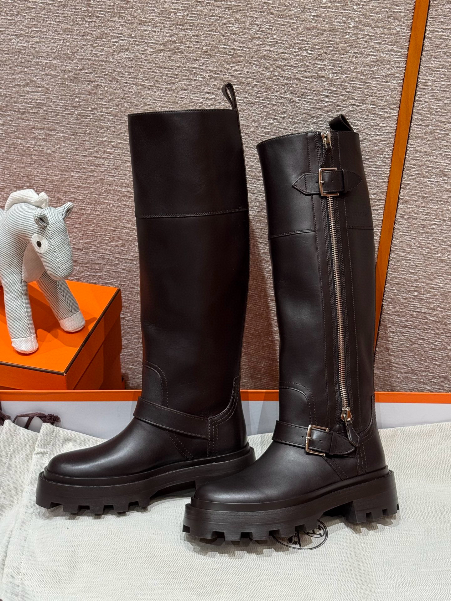 에르메스 Hermes 218 Jaime Boot Calfskin&Marron Ebene